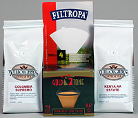 Includes 2 pounds coffee, goldfilter, box filters