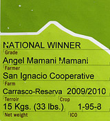 Click to enlarge Bolivia Angel Mamani micro-lot