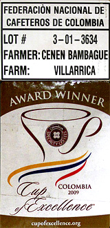 Click to enlarge Colombia Villa Rica 2009 Cup of Excellence #4