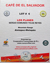 Click to enlarge El Salvador Los Planes Bourbon CoE 2011 #6