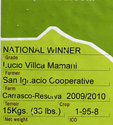Click to enlarge Bolivia Lucio Villca micro-lot