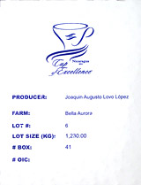 Click to enlarge Nicaragua Bella Aurora Cup of Excellence