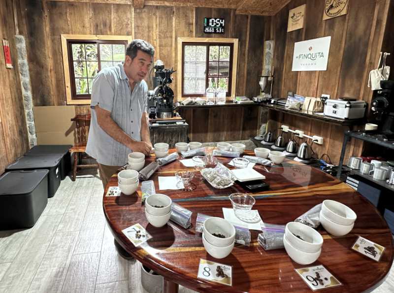 Ratibor Hartman in the cupping lab